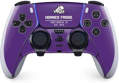 Skinit Decal Gaming Skin Compatible with PS5 DualSense Edge Pro Controller - Officially Licensed Texas Christian University Mascot Design in Saudi Arabia