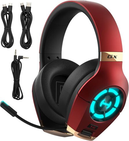 Edifier Hecate GX Hi-Res Gaming Headset for PS4/ PS5/ PC/Switch/Xbox Gamepad - USB/Type-C/3.5mm Wired Gaming Headphones with Microphone RGB Lighting - ENC Noise Cancelling - 50mm Driver (Red) in Saudi Arabia