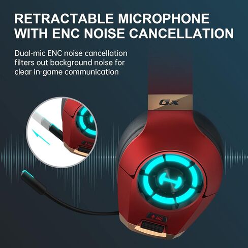 Edifier Hecate GX Hi-Res Gaming Headset for PS4/ PS5/ PC/Switch/Xbox Gamepad - USB/Type-C/3.5mm Wired Gaming Headphones with Microphone RGB Lighting - ENC Noise Cancelling - 50mm Driver (Red) in Saudi Arabia