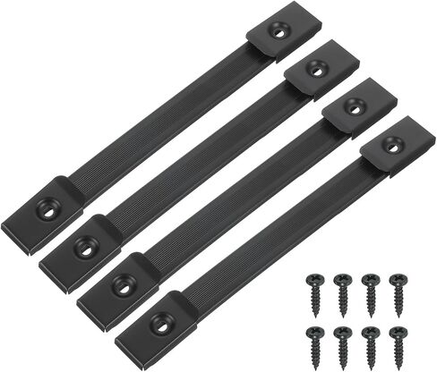uxcell 6.5 Inch Speaker Handle Pull Cabinet Grasp Strap Style Spring Steel Handle with Screw Black 4Pcs in Saudi Arabia