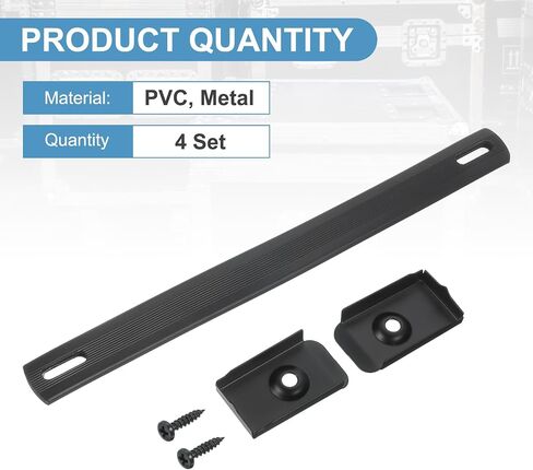 uxcell 6.5 Inch Speaker Handle Pull Cabinet Grasp Strap Style Spring Steel Handle with Screw Black 4Pcs in Saudi Arabia