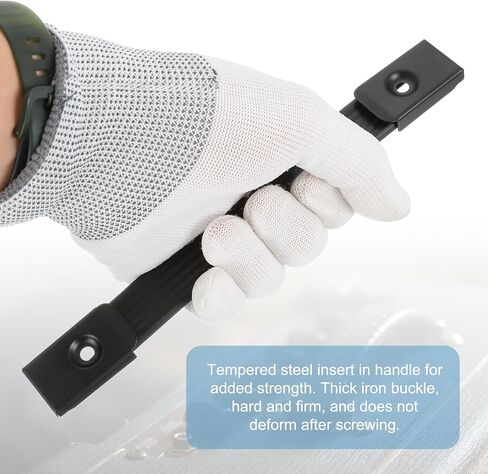 uxcell 6.5 Inch Speaker Handle Pull Cabinet Grasp Strap Style Spring Steel Handle with Screw Black 4Pcs in Saudi Arabia