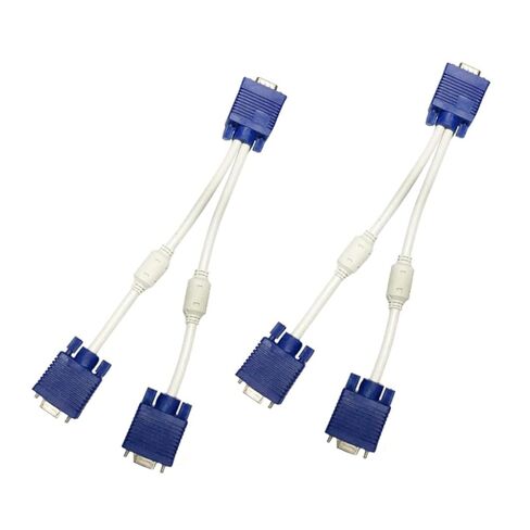 قطعتان من كابل محول Vga Splitter محول فيديو مزدوج Vga Out لعكس الشاشة، كابل سميك مع حلقة مغناطيسية متوافقة مع مادة الشاشات المزدوجة in Kuwait