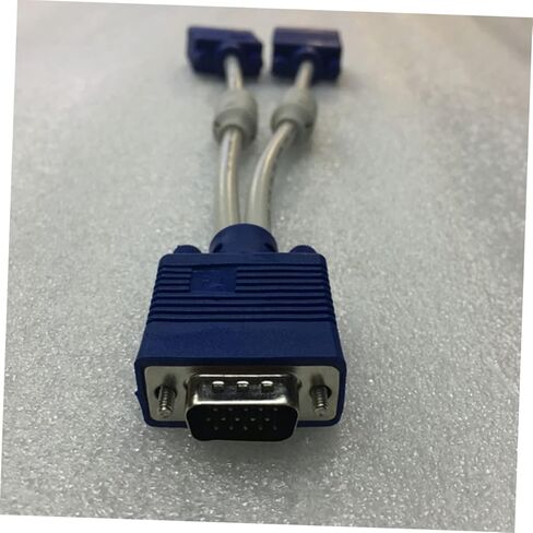 قطعتان من كابل محول Vga Splitter محول فيديو مزدوج Vga Out لعكس الشاشة، كابل سميك مع حلقة مغناطيسية متوافقة مع مادة الشاشات المزدوجة in Kuwait