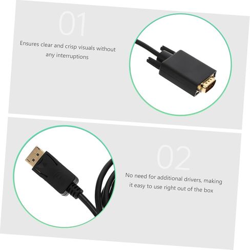 منفذ عرض Uonlytech بطول 1.8 متر إلى كابل Vga إلى كابل عرض محول Vga لربط أجهزة الكمبيوتر المحمولة المتوافقة in Kuwait