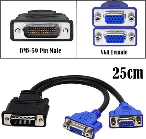 59 pin to Dual VGA Cable 59 pin to 2 VGA Cable Graphics Card Conversion Cable Graphics Card Adapter Cable 25CM in Saudi Arabia