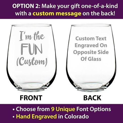 Fun Nana - Cute Funny Stemless Wine Glass, Large Glasses, Etched Sayings, Gift Box in Saudi Arabia