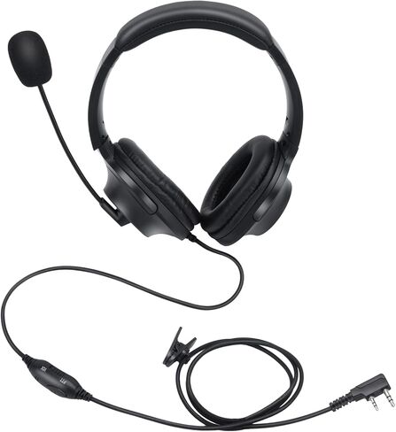 Renastar K1 2 دبوس اسلكية تخاطب فوق سماعة أذن غطاء للأذنين مع Vox Boom Mic علوية 2-Way راديو سماعة أذن ل Baofeng UV-5R in Kuwait