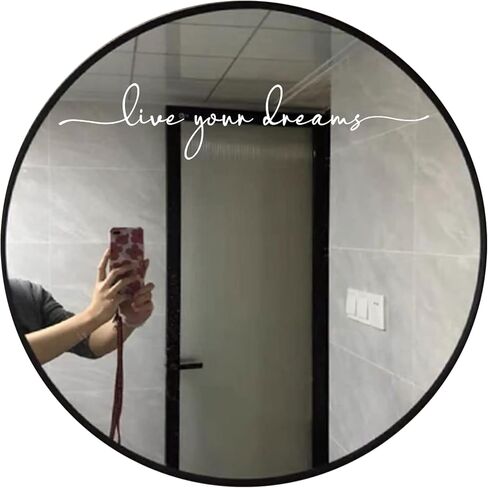 Live Your Dream Mirror Decal, Inspirational Vinyl Sticker, Wall Art, Vinyl Decal, Wall Stickers, Wall Quotes, Motivation Wall Decal, Kids Room Wall Decal, 16x3.2 inch (Black) in Kuwait
