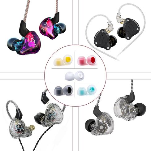 5 أزواج من أطراف الأذن IEM لشاشات الأذن KZ ZS10 Pro، KBEAR 07 من السيليكون لـ KZ ZAR CCA CRA Moondrop Chu CCZ Melody DC02 MC02 DC03 DC01-PRO KBEAR KS1 TANGZU Wan'er (متعددة الألوان، 5 أحجام) in Saudi Arabia
