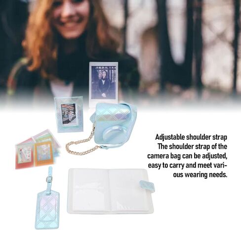 Asixxsix Accessories Kit Compatible with Instaxs Mini 12 Instant Camera, Include PU Leather Camera Case, Photo Album and Frames, DIY Sticker, Boarding Pass Shell (Blue) in Saudi Arabia