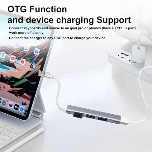 موزع USB من النوع C 4 منافذ متعددة USB 3.0 موزع USBA لموسع الكمبيوتر المحمول لمنفذ الكمبيوتر المحمول والكمبيوتر المكتبي والمزيد in Saudi Arabia