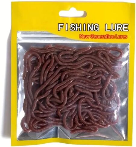 8cm/3.15in Red Artificial Long Worm Soft Lures, Simulation Earthworm Wobbler Bait, Fishing Accessories for Sea Fishing in Saudi Arabia
