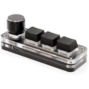 3-Key Mechanical Programmable One-Handed Keypads DIY RGB Keyboard with Knob For Office or Gaming (Colored) in Saudi Arabia