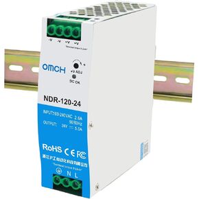 NDR-120-12 120W 12VDC 10Amp DIN Rail مزود الطاقة ثنائي الإخراج SMPS (120W 12V 10A) in Kuwait