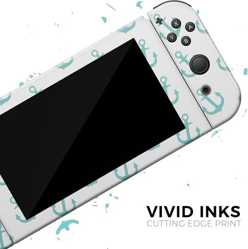 Design Skinz - Compatible with Nintendo DSi XL - Skin Decal Protective Scratch-Resistant Removable Vinyl Wrap Cover - Teal Micro Anchors in Saudi Arabia