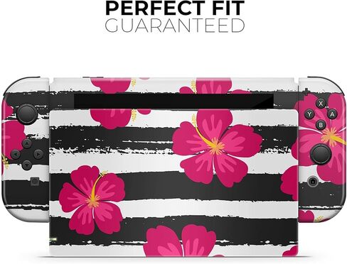 Design Skinz - Compatible with Nintendo DSi XL - Skin Decal Protective Scratch-Resistant Removable Vinyl Wrap Cover - Tropical Summer Hot Pink Floral v2 in Saudi Arabia