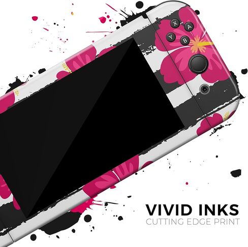 Design Skinz - Compatible with Nintendo DSi XL - Skin Decal Protective Scratch-Resistant Removable Vinyl Wrap Cover - Tropical Summer Hot Pink Floral v2 in Saudi Arabia