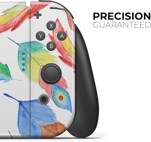 Design Skinz - متوافق مع وحدة تحكم Nintendo Switch + Joy-Con - غطاء حماية من الفينيل قابل للإزالة ومقاوم للخدش - ريش مصقول ملون نابض بالحياة in Saudi Arabia