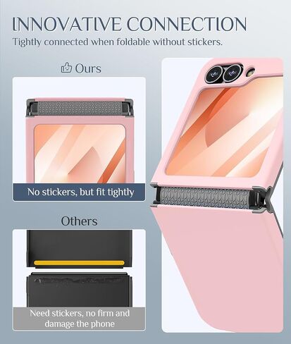 حافظة Caka لهاتف Samsung Galaxy Z Flip 7-FE/Z Flip 6 /Z Flip 5 [متوافقة مع الشحن اللاسلكي] [حماية المفصلات] [واقي شاشة] غطاء هاتف حماية ضد الصدمات للنساء والرجال - أسود in Kuwait