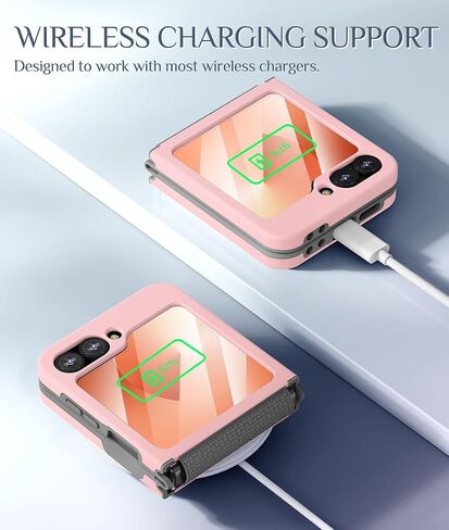 حافظة Caka لهاتف Samsung Galaxy Z Flip 7-FE/Z Flip 6 /Z Flip 5 [متوافقة مع الشحن اللاسلكي] [حماية المفصلات] [واقي شاشة] غطاء هاتف حماية ضد الصدمات للنساء والرجال - أسود in Kuwait