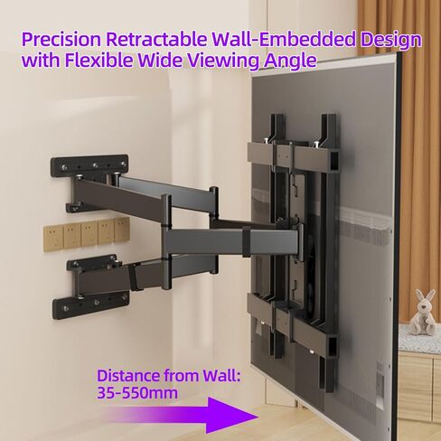 Corner TV Wall Mount for 65 75 77 85 86 inch TVs,Full Motion TV Bracket for 50-90 inch， Extension Articulating Arm Swivel and Tilt, Avoid outlets Hold 154lbs，Max VESA 650x600. in Saudi Arabia