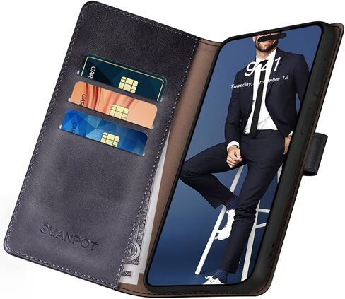 SUANPOT Compatible with iPhone Air 6.5" Wallet case with RFID Blocking Credit Card Holder,Flip Book PU Leather Protective Cover Women Men for Apple iPhone 17 Air Phone case Light Brown in Saudi Arabia