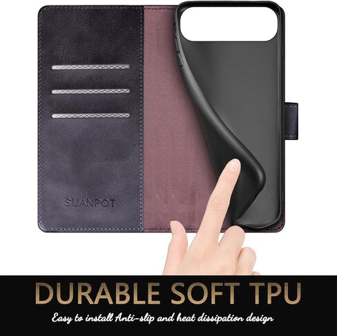 SUANPOT Compatible with iPhone Air 6.5" Wallet case with RFID Blocking Credit Card Holder,Flip Book PU Leather Protective Cover Women Men for Apple iPhone 17 Air Phone case Light Brown in Saudi Arabia