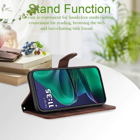 for Moto G Stylus 2025 Case Wallet, Card Holder Leather Kick-Stand, Wrist Strap, Magnetic Closure, Shockproof Protective Pattern Flip Cases Cover for Moto G Stylus - 2025 (Black) in Saudi Arabia