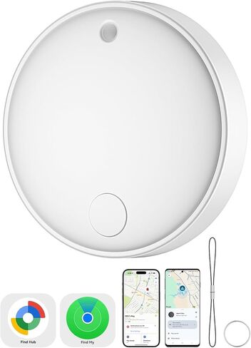 جهاز تعقب العلامات الذكية بنظام مزدوج لنظامي التشغيل iOS وAndroid، جهاز تعقب بلوتوث ذكي يعمل مع تطبيق Apple Find My أو Google Find Hub، ومحدد موقع عناصر مكتشف المفاتيح، IP67 مقاوم للماء (معكرون، 4 عبوات) in Kuwait