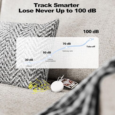 جهاز تعقب العلامات الذكية بنظام مزدوج لنظامي التشغيل iOS وAndroid، جهاز تعقب بلوتوث ذكي يعمل مع تطبيق Apple Find My أو Google Find Hub، ومحدد موقع عناصر مكتشف المفاتيح، IP67 مقاوم للماء (معكرون، 4 عبوات) in Kuwait