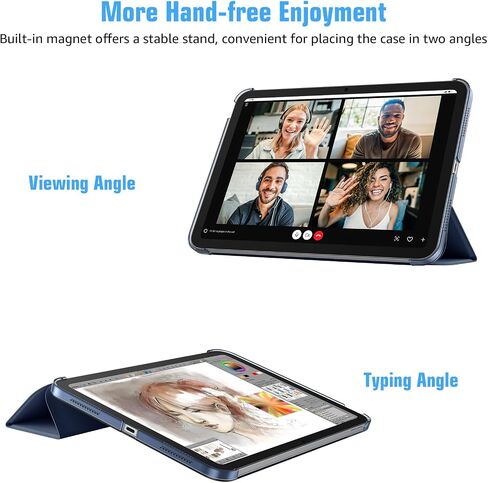 Clear Case for iPad (A16) 11th Generation 11 Inch (2025),iPad 10th Generation 10.9 Inch (2022).Stand Cover with Hard Translucent Back, Support Touch lD, Auto Wake/Sleep,Stylus Holder-Navy in Saudi Arabia