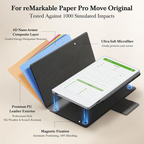 Ayotu Case for Remarkable Paper Pro Move 7.3", 1:1 Fit Smart Cover Book Folio with Auto Wake/Sleep, PU Leather Cover, Microfiber Lining, Strong Magnet(Standard Slim Case A-Leathers Brown) in Kuwait