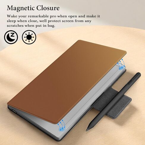 Ayotu Case for Remarkable Paper Pro Move 7.3", 1:1 Fit Smart Cover Book Folio with Auto Wake/Sleep, PU Leather Cover, Microfiber Lining, Strong Magnet(Standard Slim Case A-Leathers Brown) in Kuwait