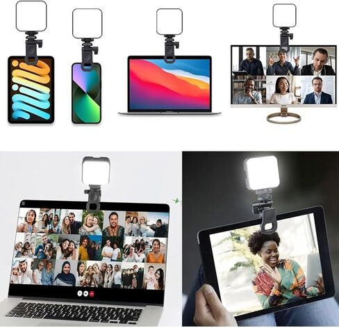 ضوء سيلفي مع 3 حوامل للأحذية الباردة، مؤتمر فيديو خافت للضوء/مدونات الفيديو/التصوير الفوتوغرافي/تسجيل الفيديو/البث المباشر، مجموعة إضاءة بمشبك للهاتف/الكمبيوتر اللوحي/الكمبيوتر المحمول/الكاميرا in Saudi Arabia