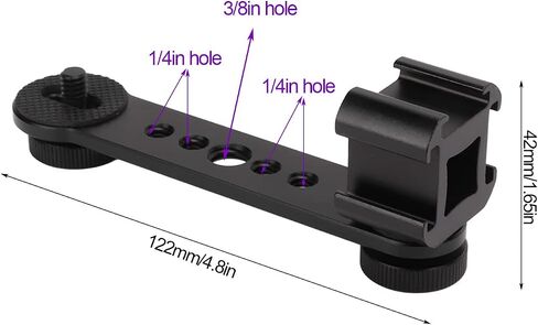 CHICIRIS Secure Aluminium Alloy Triple Cold Shoe Mount Adapter Detachable for Microphone LED Light Mount Practical for Photography (Dark Gray) in Saudi Arabia