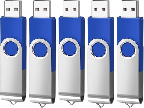 Generic 5 حزمة محرك فلاش 64 جيجابايت USB 2.0 محرك فلاش محرك الإبهام USB Flash Driver Drive Pack Keychain Design Jump Drives Memory Stick لتخزين البيانات (5 Pack Swivel USB Blue، 64GB) in Saudi Arabia