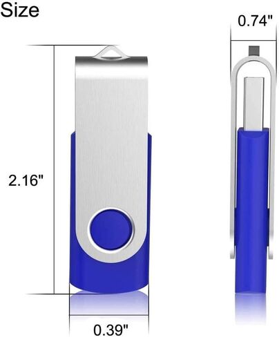 Generic 5 حزمة محرك فلاش 64 جيجابايت USB 2.0 محرك فلاش محرك الإبهام USB Flash Driver Drive Pack Keychain Design Jump Drives Memory Stick لتخزين البيانات (5 Pack Swivel USB Blue، 64GB) in Saudi Arabia