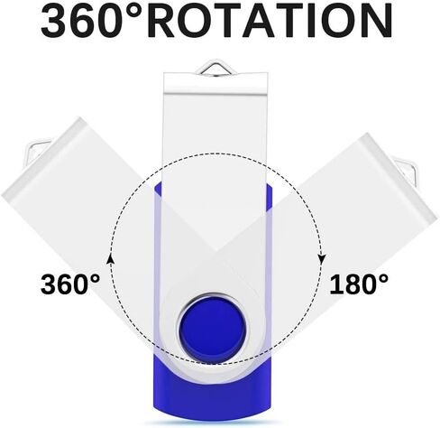 Generic 5 حزمة محرك فلاش 64 جيجابايت USB 2.0 محرك فلاش محرك الإبهام USB Flash Driver Drive Pack Keychain Design Jump Drives Memory Stick لتخزين البيانات (5 Pack Swivel USB Blue، 64GB) in Saudi Arabia