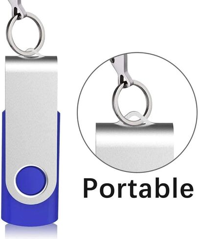 Generic 5 حزمة محرك فلاش 64 جيجابايت USB 2.0 محرك فلاش محرك الإبهام USB Flash Driver Drive Pack Keychain Design Jump Drives Memory Stick لتخزين البيانات (5 Pack Swivel USB Blue، 64GB) in Saudi Arabia