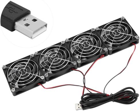 نظام مروحة تبريد موجه USB SUNGOOYUE، 4 عبوات، تعمل بقوة 5 فولت، 2.8 × 2.8 × 0.6 بوصة، مادة ABS، متوافقة مع RTAC5300 R7900 R8000، لتحسين أداء الشبكة in Kuwait