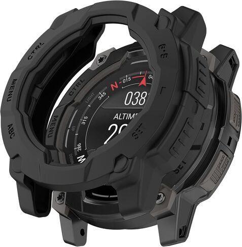 متوافق مع غطاء حماية Garmin Instinct E مقاس 45 مم، غطاء حماية من مادة TPU السيليكون للساعة الذكية، ملحقات ساعة ناعمة ومتينة (أسود) in Saudi Arabia