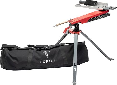 قاذف الطين من Ferus Outdoors - قاذف الطين الرياضي القابل للطي XT210 - قاذف الحمام - قاذف السكيت والفخاخ، أحمر ورمادي، متضمنة حقيبة حمل in Saudi Arabia