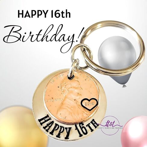 عيد ميلاد سعيد السادس عشر لسائق جديد يبلغ من العمر 16 عامًا مع سلسلة مفاتيح عملة Lucky Penny لعام 2007 in Kuwait