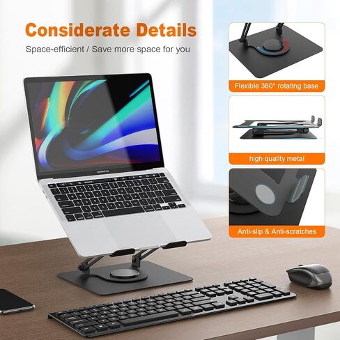 GRIFEMA Laptop Stand for Desk, 360 Swivel Adjustable Height Laptop Stand in Kuwait