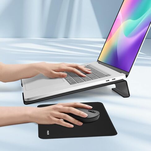 MOSISO Laptop Stand for Desk, Acrylic Matte Computer Stand, Ergonomic Keyboard Riser Kickstand with Mouse Pad for Collaborative Work, Compatible with up to 16 inch Laptops, Royal Blue in Saudi Arabia