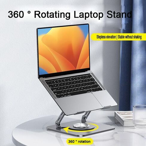 Adjustable Laptop Stand，Laptop Stand with 360 Rotating Base，Ergonomic Notebook Stand, Foldable Portable Notebook Stand Suitable for laptops/Tablets. in Saudi Arabia