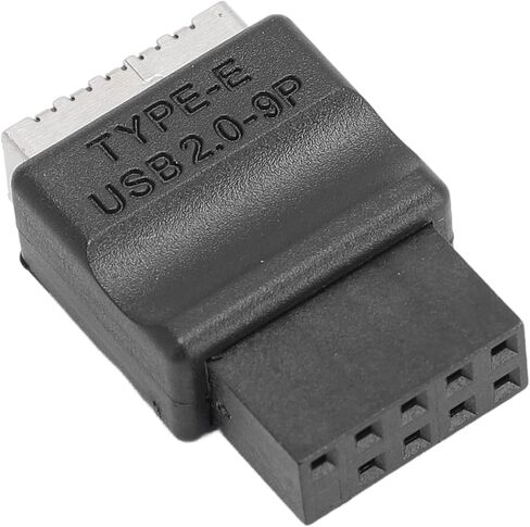 plplaaoo 9PIN Male to Type E Female Adapter PVC Compact 9PIN to Type E Converter for PC Cases with No Type E Port on Motherboard USB 2.0 Transfer Speeds up to 480Mbps in Saudi Arabia