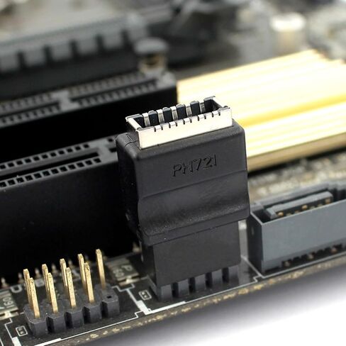 plplaaoo 9PIN Male to Type E Female Adapter PVC Compact 9PIN to Type E Converter for PC Cases with No Type E Port on Motherboard USB 2.0 Transfer Speeds up to 480Mbps in Saudi Arabia