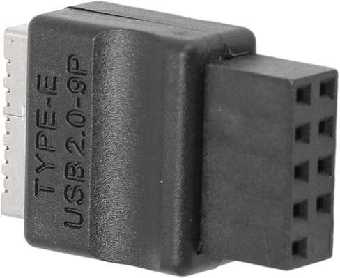 plplaaoo 9PIN Male to Type E Female Adapter PVC Compact 9PIN to Type E Converter for PC Cases with No Type E Port on Motherboard USB 2.0 Transfer Speeds up to 480Mbps in Saudi Arabia